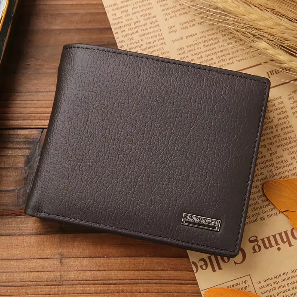 Genuine Leather Mens Wallet Premium Product Real Cowhide Wallets For Man Short Black Walet Portefeuille Homme Short Purses - Image 2